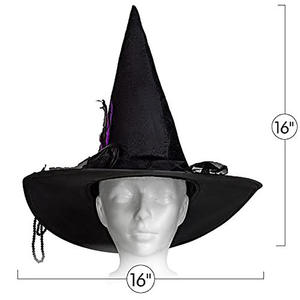 Sombrero de <span class=keywords><strong>bruja</strong></span> de Halloween para adultos, vestido de baile, pluma, rosa, sombrero de <span class=keywords><strong>bruja</strong></span>, Cosplay, producto de Festival fantasma, sombrero, decoración de Cosplay de Halloween - Product Image 2