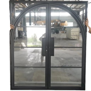 Modèles les plus populaires de portes françaises en acier et fer à double vitrage pour entrée résidentielle et accès au balcon - Product Image 6