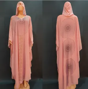 H & D Gaun Panjang Sifon Abaya Wanita, Gaun Muslim Timur Tengah Eropa dan Amerika Ukuran Besar Wanita