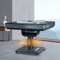 Table de Mahjong OEM de Luxe Moderne Entièrement Automatique avec Alimentation par Cartes Inclinée, Pliable, Chauffante et Silencieuse, avec Pieds en Acier Inoxydable pour le Divertissement
