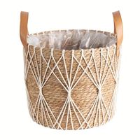 Panier de rangement en paille de jonc de mer tressé à la main, écologique, avec poignées, taille et couleur personnalisables, multifonctionnel, Yilin