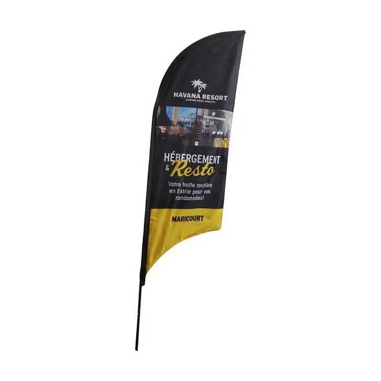 Bandera de lágrima promocional personalizada barata al aire libre banderas de playa resistentes al viento voladoras para la venta publicidad bandera de playa voladora