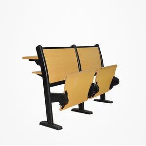 School Desks and Chairs New Styles Two Legs Folding Steel Modern Wooden School Furniture Suppliers School Lecture Chair Wood