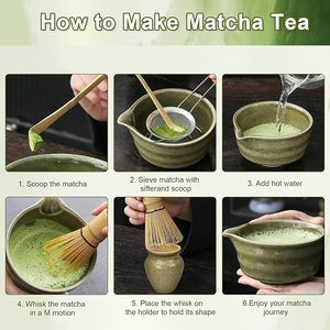 Kit per la preparazione del tè Matcha Premium per la tradizionale cerimonia del tè <span class=keywords><strong>giapponese</strong></span> ideale <span class=keywords><strong>Set</strong></span> di utensili <span class=keywords><strong>da</strong></span> regalo Matcha - Product Image 3