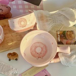 Vajilla de Cerámica con Diseño de Donut, Estilo Nuevo, Alto Valor de Color, Diseño de Dibujos Animados, Asa Bonita, Tazón para Arroz/Pan/Pasteles, para el Hogar - Product Image 2