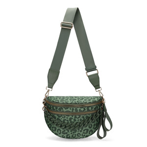 กระเป๋าคาดเอวสะพายข้างลายเสือดาวลายสก็อตแบบใหม่  กระเป๋าไนลอนความจุเยอะสำหรับผู้หญิง พร้อมสายโซ่ถอดได้ - Product Image 5