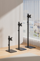 Support d'écran de bureau en acier laminé à froid noir de 43 pouces, rotation à 360 degrés, rotation horizontale et verticale de l'écran, 45 en stock