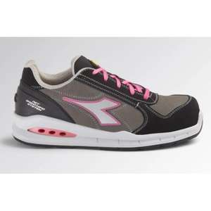 DIADORA UTILITY - 701.176221-D0447/42 Waterproof smoky pearl/silver/shocking <b>pink</b> low-cut safety <b>shoe</b> in <b>suede</b> italian leather S - Product Image 1