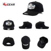 Casquettes de baseball 4UGEAR personnalisées à 5 panneaux, casquettes de baseball 4U à deux tons, visière incurvée, casquettes de sport de luxe avec logo en cuir personnalisé