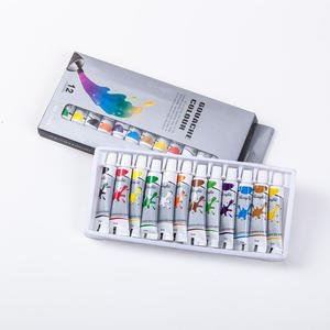 Ensemble de peinture <span class=keywords><strong>gouache</strong></span> de 12ml, 12 couleurs, Tube en aluminium Non toxique, convient pour les enfants à l'école - Product Image 1