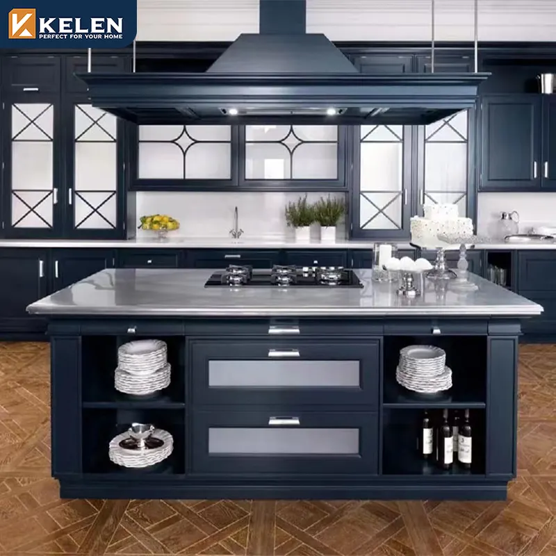 Kelen 2024 Custom Top Quality Solid Wood American Style Shaker Style Doors Kitchen Cabinets