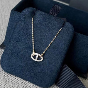 สร้อยคอจี้สเตนเลส316L เพทาย14K 18K PVD ชุบทองเครื่องประดับแฟชั่นสร้อยคอรูปหมูสำหรับผู้หญิง - Product Image 5