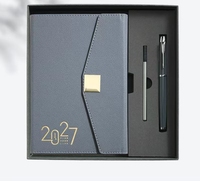 Coffret Cadeau Agenda et Stylo Noir 2027 pour Cadeaux de Bureau Exécutif, Personnalisation de Marque et Commandes en Gros