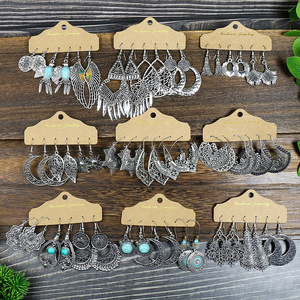 Vintage Alloy Drop <b>Earrings</b> Antique Silver Plated Women's Fashion Dangle <b>Earrings</b> With <b>Wings</b> Pattern Party Jewelry - Product Image 2