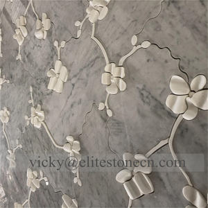 浅绿色条形大理石马赛克瓷砖后挡板厨房浴室墙壁项目手指KitKat哑光3d凹面大理石马赛克瓷砖 - Product Image 1