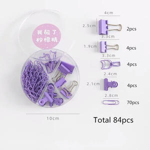 Boîte de 84 pinces à papier Kawaii en métal de couleur bonbon pour reliure <span class=keywords><strong>Bulldog</strong></span> Set de pinces décoratives pour livres Papeterie scolaire - Product Image 4