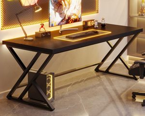 Bàn văn phòng hiện đại kim loại đơn giản bằng gỗ viết nghiên cứu làm việc chơi game máy tính bàn cho văn phòng nhà phòng ngủ phòng khách - Product Image 3