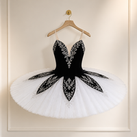 Robe de ballet tutu classique professionnelle sans manches, en gaze brodée et velours, pour enfant fille, idéale pour la danse et les fêtes