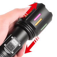 Linterna LED Láser Blanca Recargable Tipo-C, Alta Potencia, Zoom, Impermeable, Portátil, Largo Alcance, Táctica, para Campismo al Aire Libre