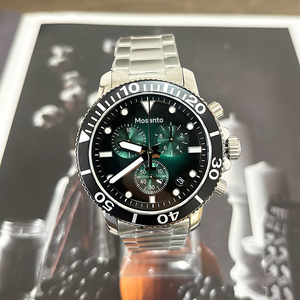 Oem/ODM người đàn ông sang trọng thể thao thạch anh xem mới xoay bezel GMT Sapphire Kính ngày hiển thị thép không gỉ đồng hồ đeo tay - Product Image 4