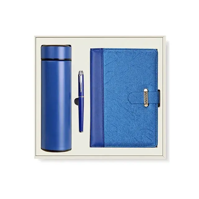 Promotion Luxury Custom Business Gift set With Logo Corporate Vacuum flask notebook and pen Gift set