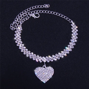 ZYO <span class=keywords><strong>Personnalisé</strong></span> Étanche Charme Personnalité Pied Bijoux Bling Strass Tennis Chaîne Coeur <span class=keywords><strong>Cheville</strong></span> <span class=keywords><strong>Bracelet</strong></span> pour Femmes Fabrication de Bijoux - Product Image 3