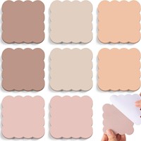 8 blocs de notes autocollantes à bords ondulés couleur Morandi – Indispensables pour la rentrée scolaire – Blocs mémo lignés et vierges – Papeterie de bureau pour étudiants