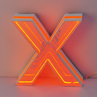 Enseigne en lettres avec logo miroir infini personnalisé 3d Led Logo Publicité extérieure Enseigne lumineuse avec lettres avec panneau lumineux Led
