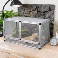 Terrarium Moderne en Alliage d'Aluminium Durable et Écologique 80x45x46, Cage Anti-Évasion pour Reptiles et Araignées