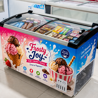 Congélateur Vitrine Commercial à Îlot, Compresseur Électronique de Marque, Réfrigérateur Vitrine pour Crèmes Glacées, Idéal pour Supermarchés - Offre Spéciale