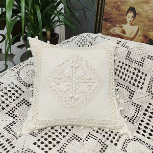 <span class=keywords><strong>Funda</strong></span> de cojín con cordón de macramé de ganchillo bohemio de 50cm, gancho de ganchillo con estampado cuadrado para sala de estar, sofá, decoración del hogar y comodidad para dormir - Product Image 2