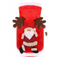 Vêtements pour animaux de compagnie : Tenues d'hiver pour les fêtes de Noël, à deux pattes, à capuche, en velours corail et flanelle, motifs Père Noël, renne, sapin de Noël, décontractées