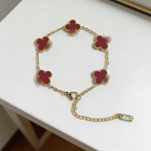 Collar de Lujo Ligero con Trébol de Cuatro Hojas, Unisex, Acero Inoxidable, Chapado en <span class=keywords><strong>Oro</strong></span> de 18K, Piedra Natural, Fritillaria de Doble Cara, a la Moda - Product Image 5