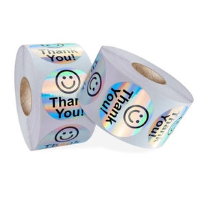 Etiqueta de agradecimiento en forma de círculo redondo impermeable autoadhesiva personalizada - Product Image 2