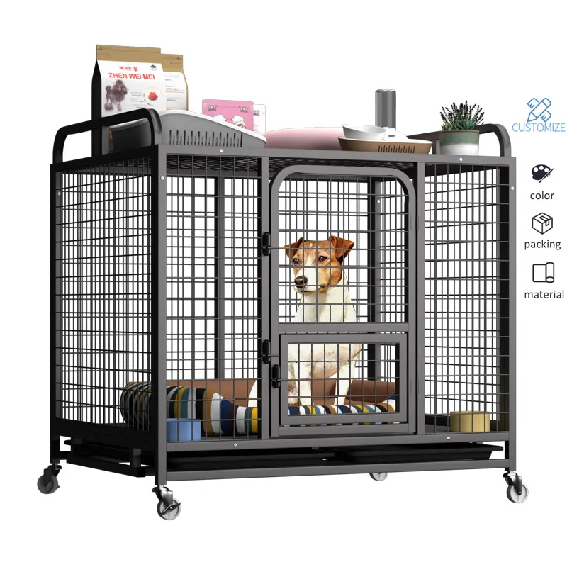 Pet Cage Faltbar Abnehmbar Edelstahl verzinkt Pet House Langlebige robuste Hunde zäune Pet Kennel große Hunde käfig träger