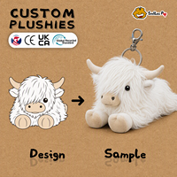 Vente chaude : Jouets en peluche vache des Highlands, porte-clés personnalisé en peluche vache des Highlands à poils longs pour le soulagement de la douleur et du stress, et comme cadeau
