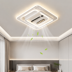 Ventilador de techo <span class=keywords><strong>con</strong></span> luz de moda para dormitorio, sala de estar, comedor, Hotel, lámpara de ventilador de acrílico de hierro <span class=keywords><strong>con</strong></span> focos y proyección de estrellas - Product Image 2