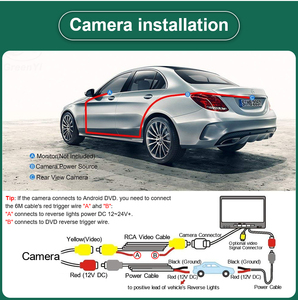 GreenYi 170 ° AHD 1080P Caméra de recul pour voiture Objectif Fisheye doré Full HD Vision nocturne Caméras de recul pour véhicule IMX307 G818 - Product Image 4