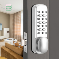 Doorplus, botón pulsador sin llave, bloqueo de código Digital, manija de seguridad de aleación de Zinc para puertas de aluminio, madera/acero, almacenamiento de datos en la nube