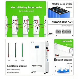 Batería LiFePO4 Todo en Uno de 51.2V 48V <span class=keywords><strong>ASEC</strong></span> 305Ah 15kWh con Caja, Montaje en Pared, Ruedas, Protección IP55, Modelo T30, para Red Eléctrica - Product Image 1