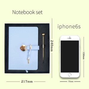 Agenda de cuero PU grueso con cerradura de llave en forma de corazón para niña y mujer, conjunto de regalo con bolígrafo, 2023 - Product Image 4