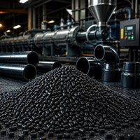 Granulés de PVC noir SG5 K-67 K-70 pour tuyaux de drainage, raccords, résistants aux intempéries/UV/à l'usure, profilés moulés par injection