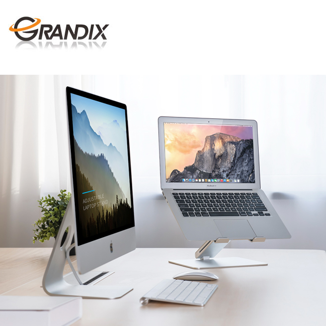 Регулируемая алюминиевая подставка для компьютера, стойка с несколькими углами, с тепловым отверстием для поднятия держателя ноутбука