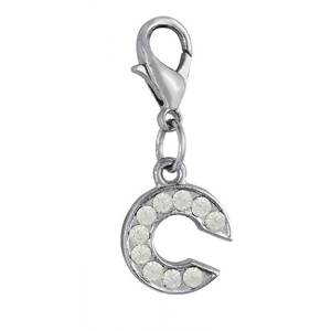 Abalorio de cristal con la letra C y pedrería para la creación de joyas y accesorios - Product Image 1