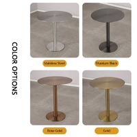 Table à manger ronde en acier inoxydable de style industriel moderne pour hôtels cafés restaurants cafés écoles pour l'extérieur