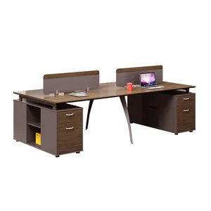 שולחן מחשב שולחן כתיבה ביתי למשרד עיצוב מודרני עץ מתכת שולחן משרדי 4 אנשים מחיצה שולחן צוות