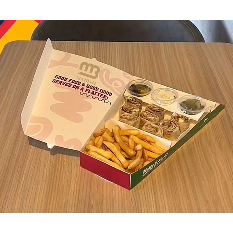 Middle East Custom Printed Food Package Boxes, Restaurant Togo Disposable Barbecue Box, Free Designed Shawarma Packaging Box