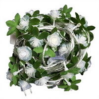 Guirlandes lumineuses LED roses blanc chaud IP44 à effet clignotant pour décorations de Noël et de mariage