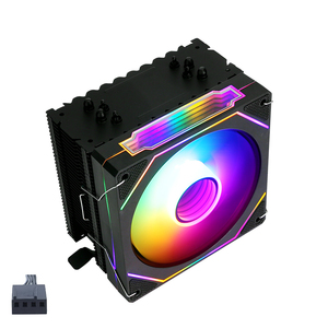 Refrigeración de tubo de calor de cobre QiuzAim 4 para escritorio AM4 2011 4 pines PWM E5 <span class=keywords><strong>Cpu</strong></span> 120mm ventilador Infinity Mirror ordenador X79 placa base X99 - Product Image 4