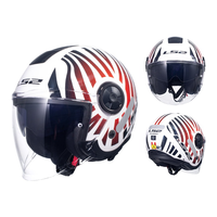 Casque de moto LS2 pour homme et femme, toutes saisons, demi-casque, petite taille OF620, ABS, certifié 3C, visière à dégagement rapide, électrique 1